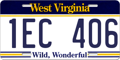 WV license plate 1EC406