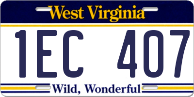 WV license plate 1EC407
