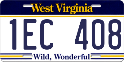 WV license plate 1EC408