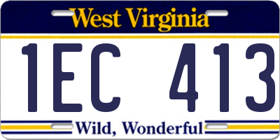 WV license plate 1EC413