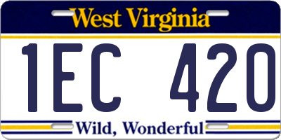 WV license plate 1EC420