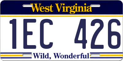 WV license plate 1EC426