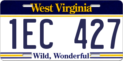 WV license plate 1EC427