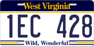 WV license plate 1EC428
