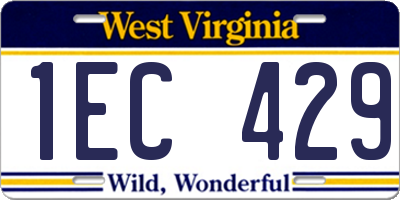 WV license plate 1EC429