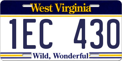 WV license plate 1EC430