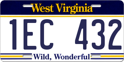 WV license plate 1EC432