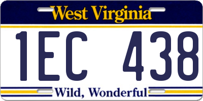WV license plate 1EC438