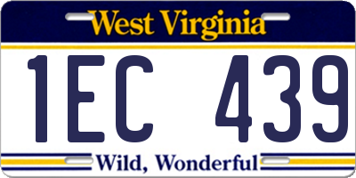 WV license plate 1EC439