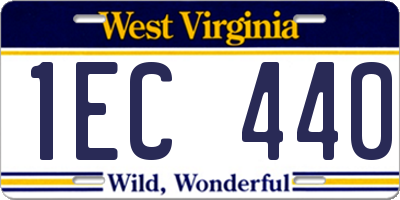 WV license plate 1EC440
