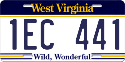 WV license plate 1EC441