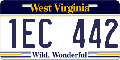 WV license plate 1EC442