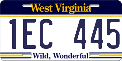 WV license plate 1EC445