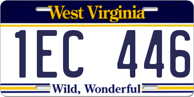 WV license plate 1EC446