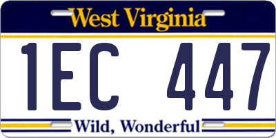 WV license plate 1EC447