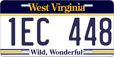 WV license plate 1EC448