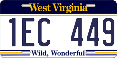 WV license plate 1EC449