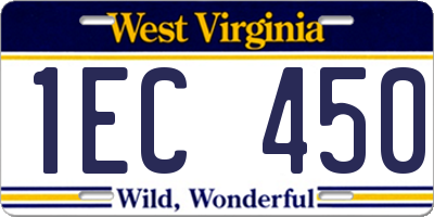 WV license plate 1EC450