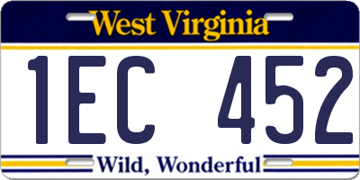 WV license plate 1EC452
