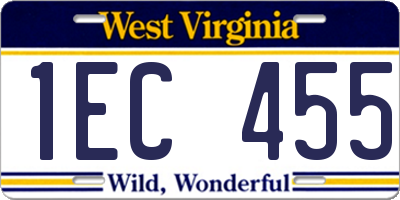 WV license plate 1EC455