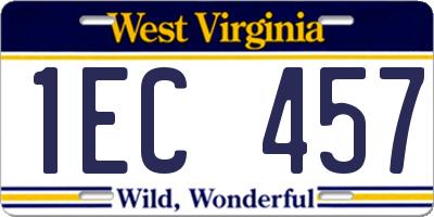 WV license plate 1EC457