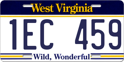WV license plate 1EC459