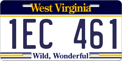 WV license plate 1EC461