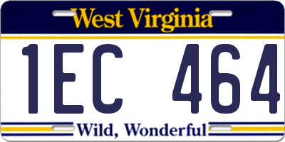 WV license plate 1EC464