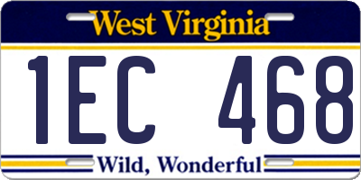 WV license plate 1EC468