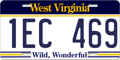 WV license plate 1EC469