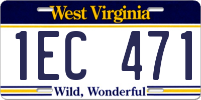 WV license plate 1EC471
