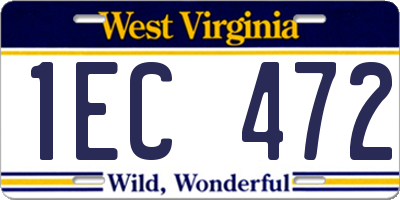 WV license plate 1EC472