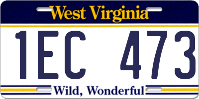 WV license plate 1EC473