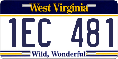 WV license plate 1EC481