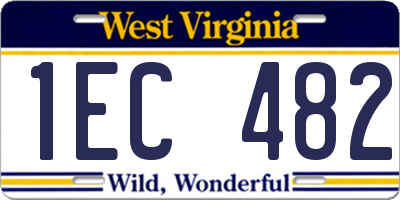 WV license plate 1EC482