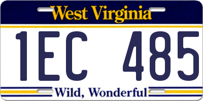 WV license plate 1EC485