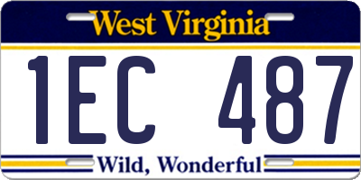 WV license plate 1EC487