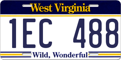 WV license plate 1EC488