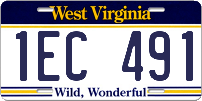 WV license plate 1EC491