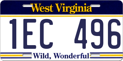 WV license plate 1EC496