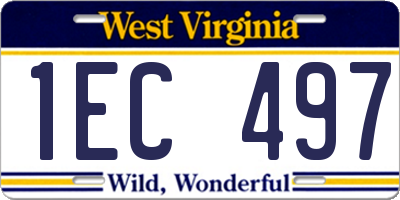 WV license plate 1EC497