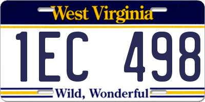 WV license plate 1EC498