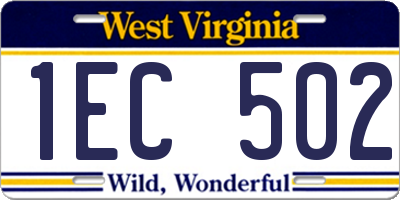 WV license plate 1EC502