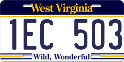 WV license plate 1EC503