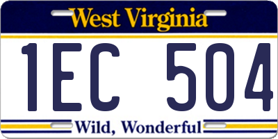 WV license plate 1EC504