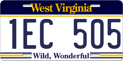 WV license plate 1EC505