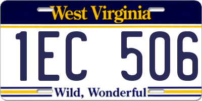 WV license plate 1EC506