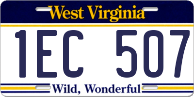 WV license plate 1EC507