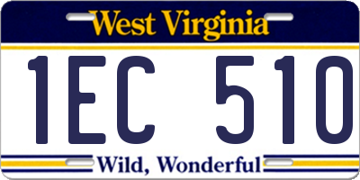 WV license plate 1EC510