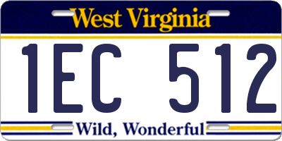 WV license plate 1EC512